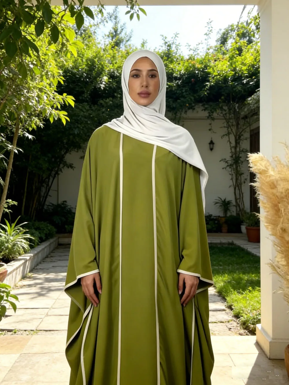 

Комплект из 2 предметов: Абая и Кафтан для женщин, в стиле Дубай, исламский скромный наряд, мусульманский костюм, джалабия, кебая, праздничная одежда на Ид Рамадан