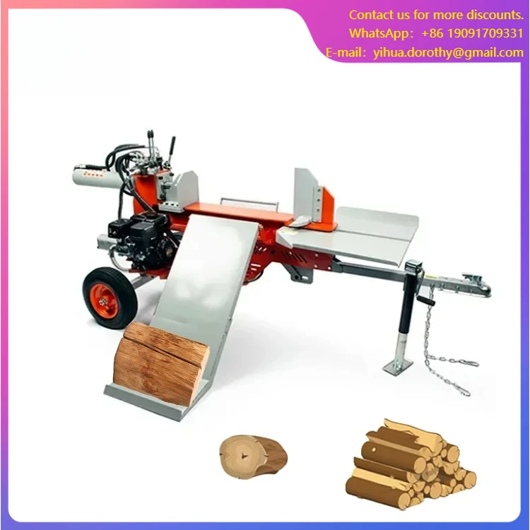 28T Gaso line Mobile Wood Splitter Hydraulic Log Splitter Firewood Cutting Splitting Machine 3-Point Wood Splitter