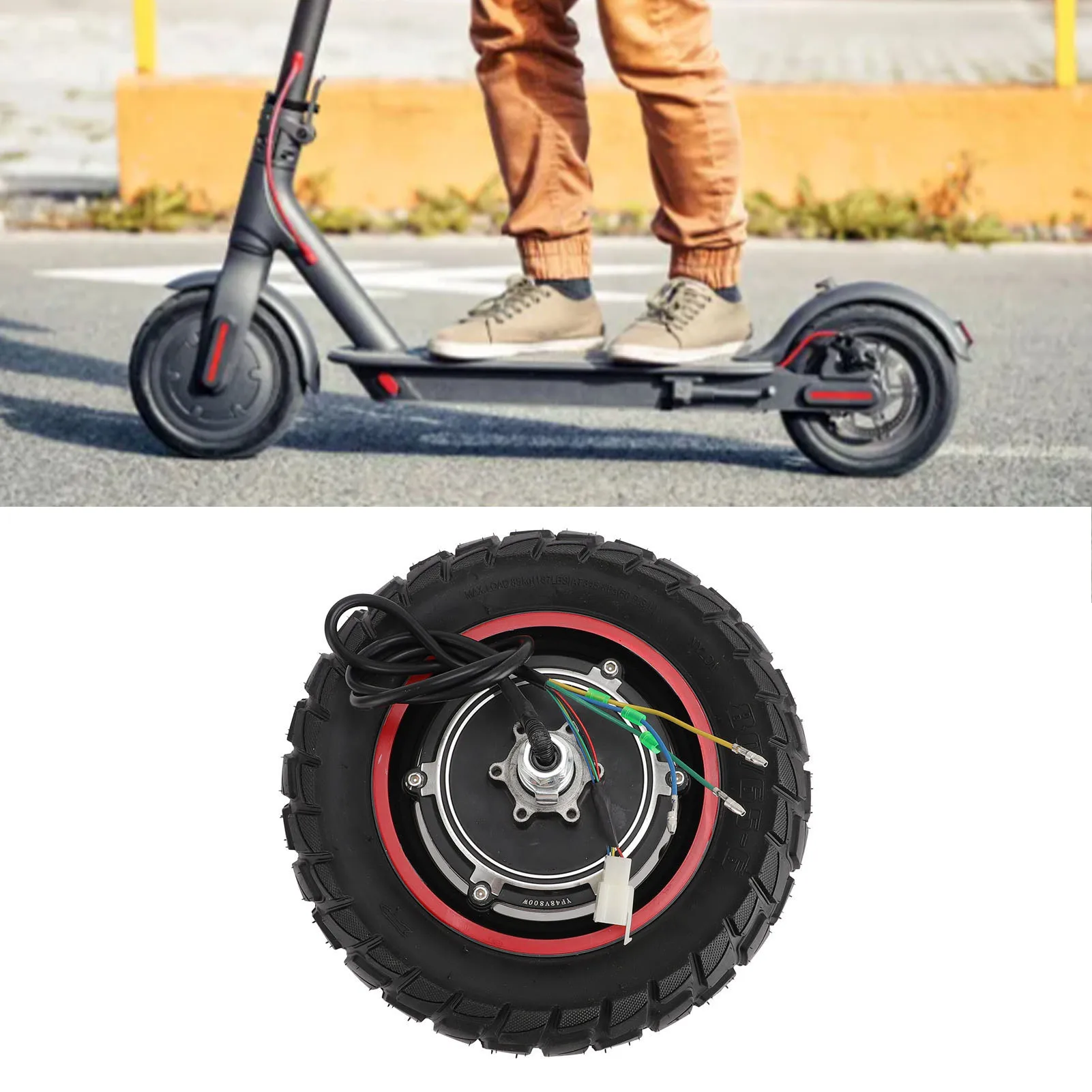 Silnik elektryczny do hulajnogi, tylna kółka z metalowo-gumowym wałem, silnik napędowy tylnego koła hulajnogi, cichy, łatwy montaż, 48V 800W do modernizacji