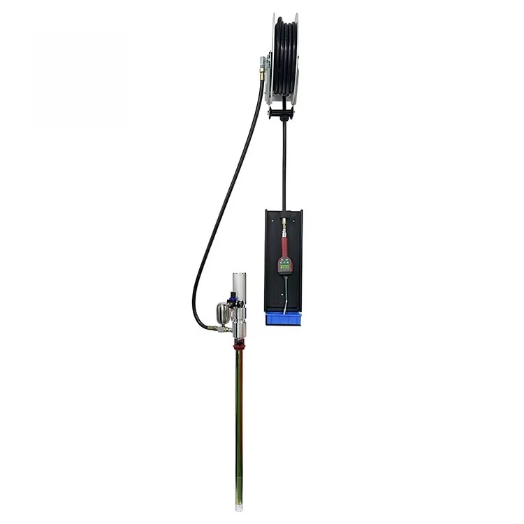 3:1 Wall Mount Automatic Air Operated Piston Lube Drum Motor Oil Dispenser Pneumatic Oil Pump With Digital Metering Nozzle