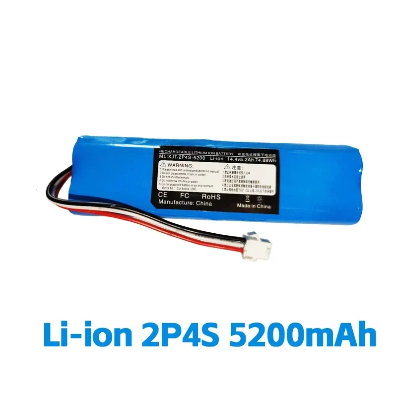 14.4V 100% Original Battery For XiaoMi Viomi S9 Lydsto R1 Roidmi Eve Plus lithium battery 2P4S 5200mAh 6800mAh 9800mAh 12800mAh