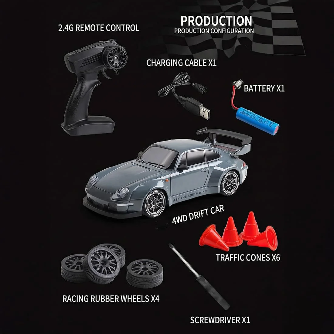 4WD 1:24 Scale RC Drift Car wi - Kid Toys And More 评论和价格