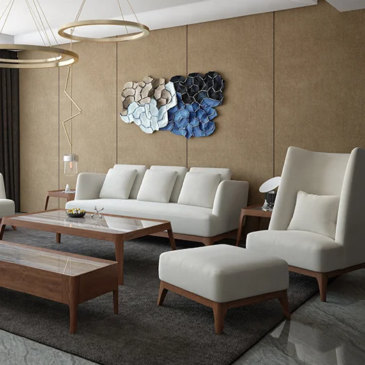 

Living Room Sofa Wood Sectional Sofa Set Furniture Designs Fabric Scandinavian Modern 3 Seater Solid Sofa Reclining