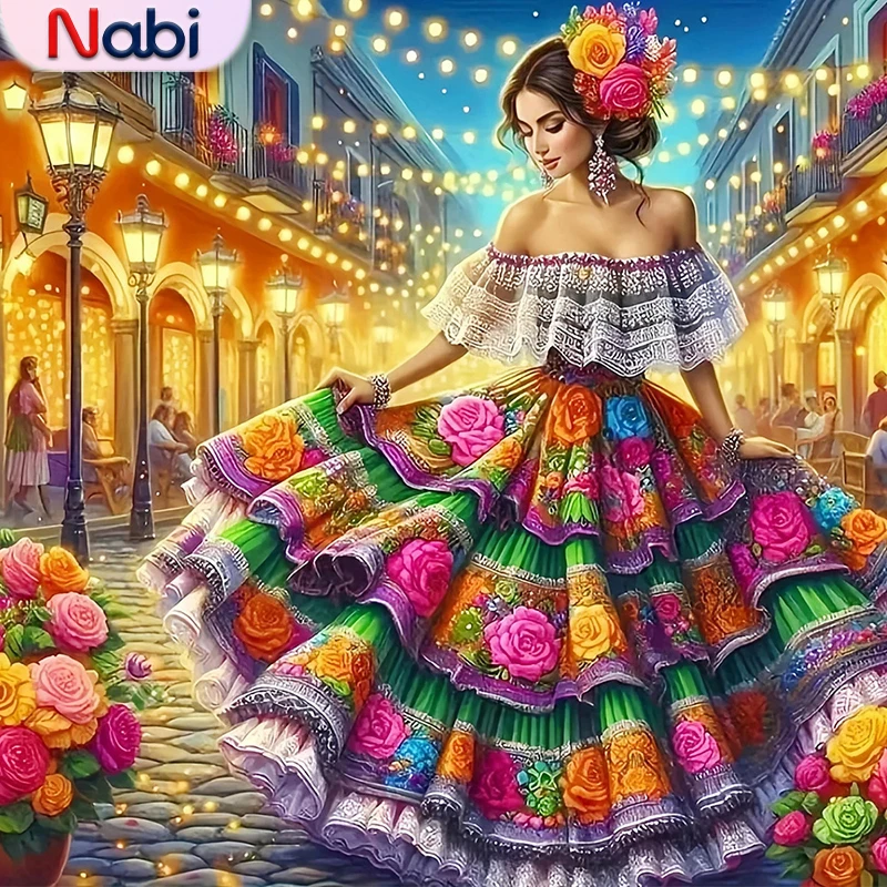 

Набор алмазной живописи Nabi Woman, портретная вышивка девушки, полная квадратная круглая уличная мозаика, подарок ручной работы «сделай сам»