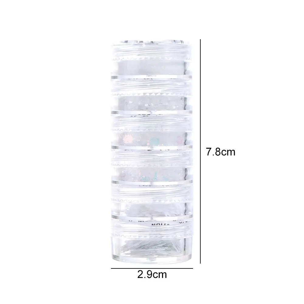 6Pcs/set Nail Pigment Dust Christmas Nail Sequins Manicure Tools Nail Art Decorations Christmas Glitter Flakes