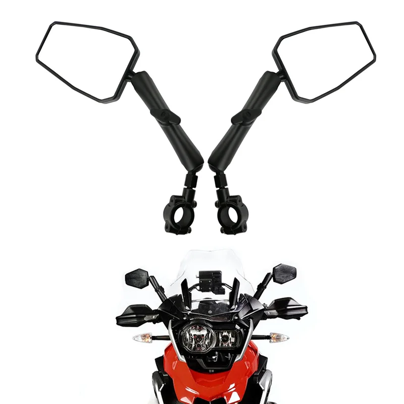 

Universal Angle Adjustable Motorcycle Mirror With 7/8Inch Handlebar Mount And 8/10Mm Screws For Bike Scooter Moped Accessories-X