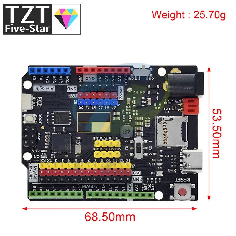 لوحة تطوير Raspberry PI UNO RP2040 Type-C USB 16 ميجابايت وحدة تحكم تعلم البرمجة لوحة أساسية لاردوينو
