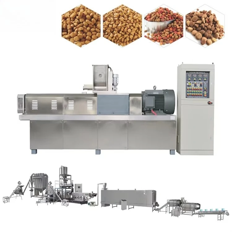 21 lat na rynie, wiodąca fabryka w Jinan, linia produkcyjna do suchych, ekstrudowanych pokarmów dla psów, maszyna do przetwarzania pokarmów dla zwierząt, ekstruder do pokarmów dla kotów.