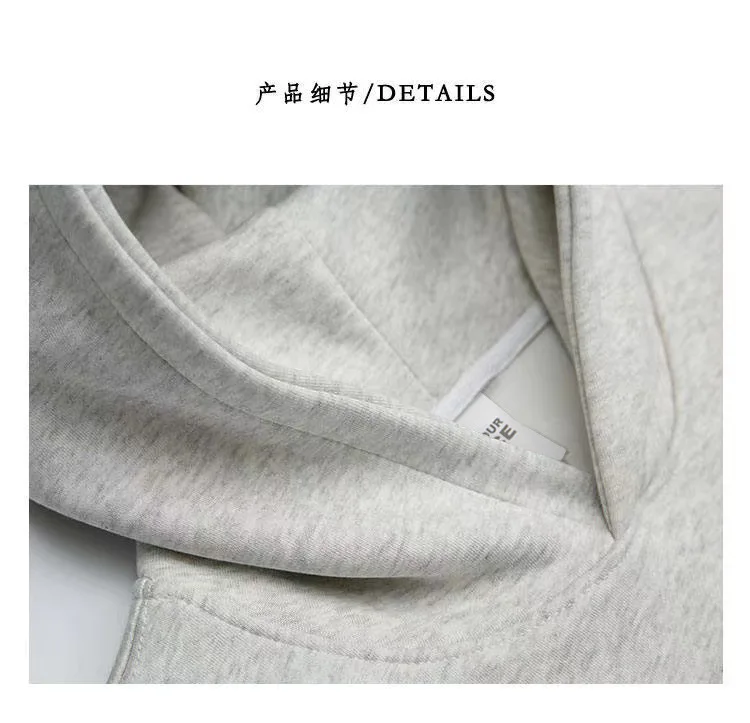 Damen Herren Hoodie, Damen Baumwoll-Sweatshirt mit Kapuze, einfarbig, lässig, locker geschnitten, langärmelig, Mädchen Jungen Kurz-Sweatshirt, Studenten-Hoodie – Detail 9