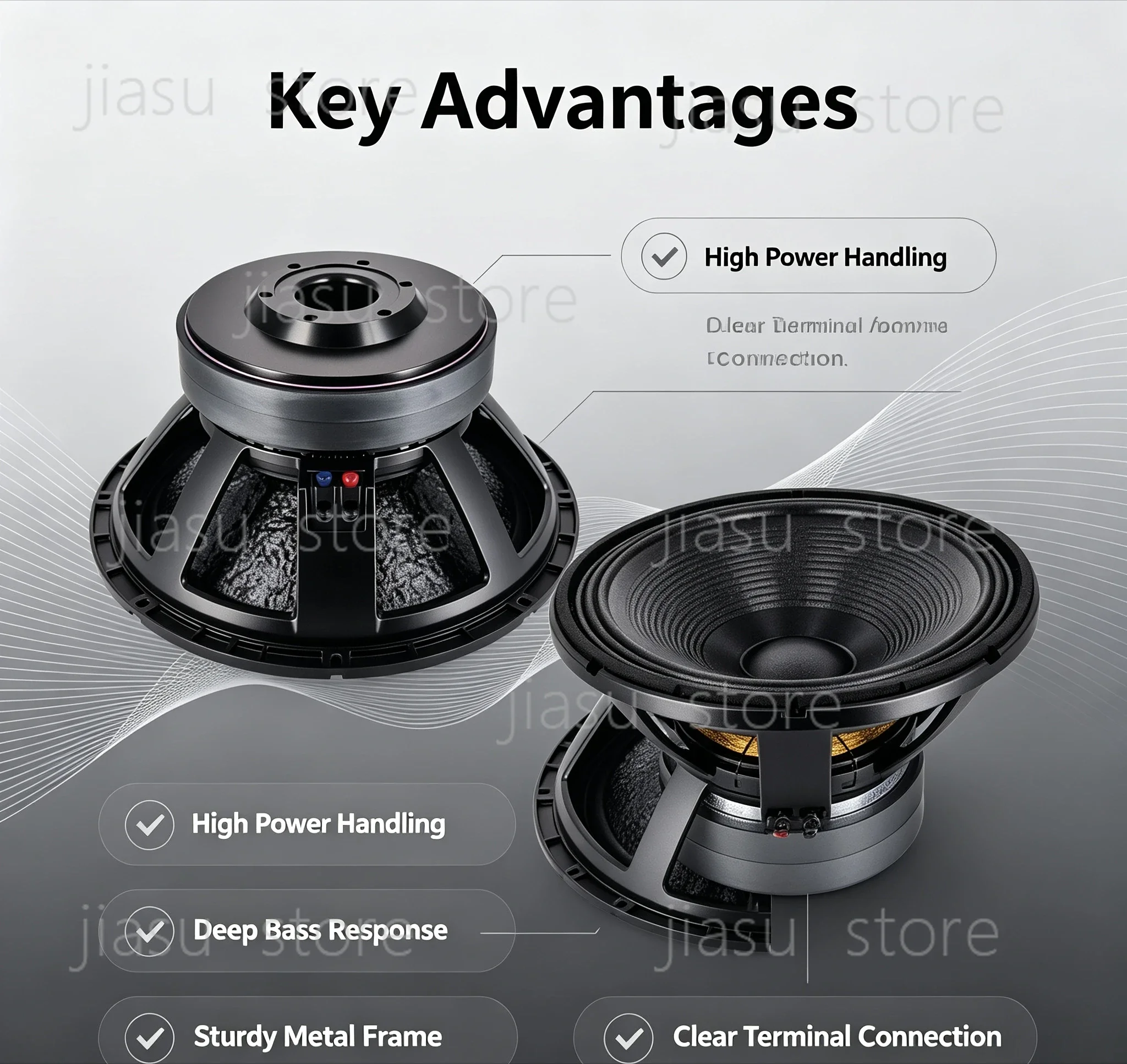 L18X452 CF18805 18 Inch Active Stage Subwoofer 2000W Dual Magnet 4.5 Inch Voice Coil High Power Bass Audio Speaker