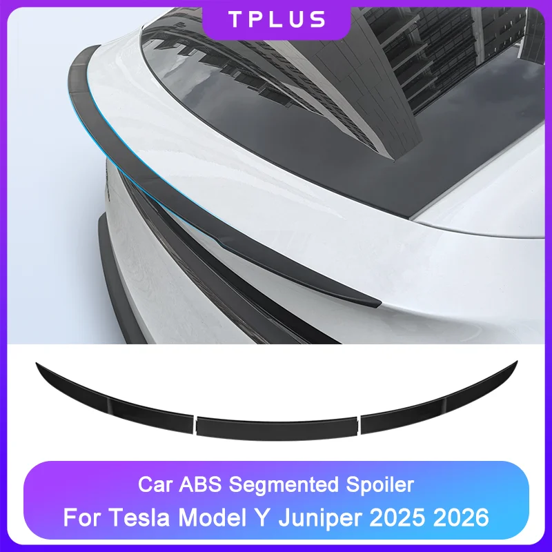 

Newest for Tesla Model Y Juniper Spoiler Segmented ABS Spoilers Black Rear Trunk Tail Wing Modification Car Accessory 2025 2026