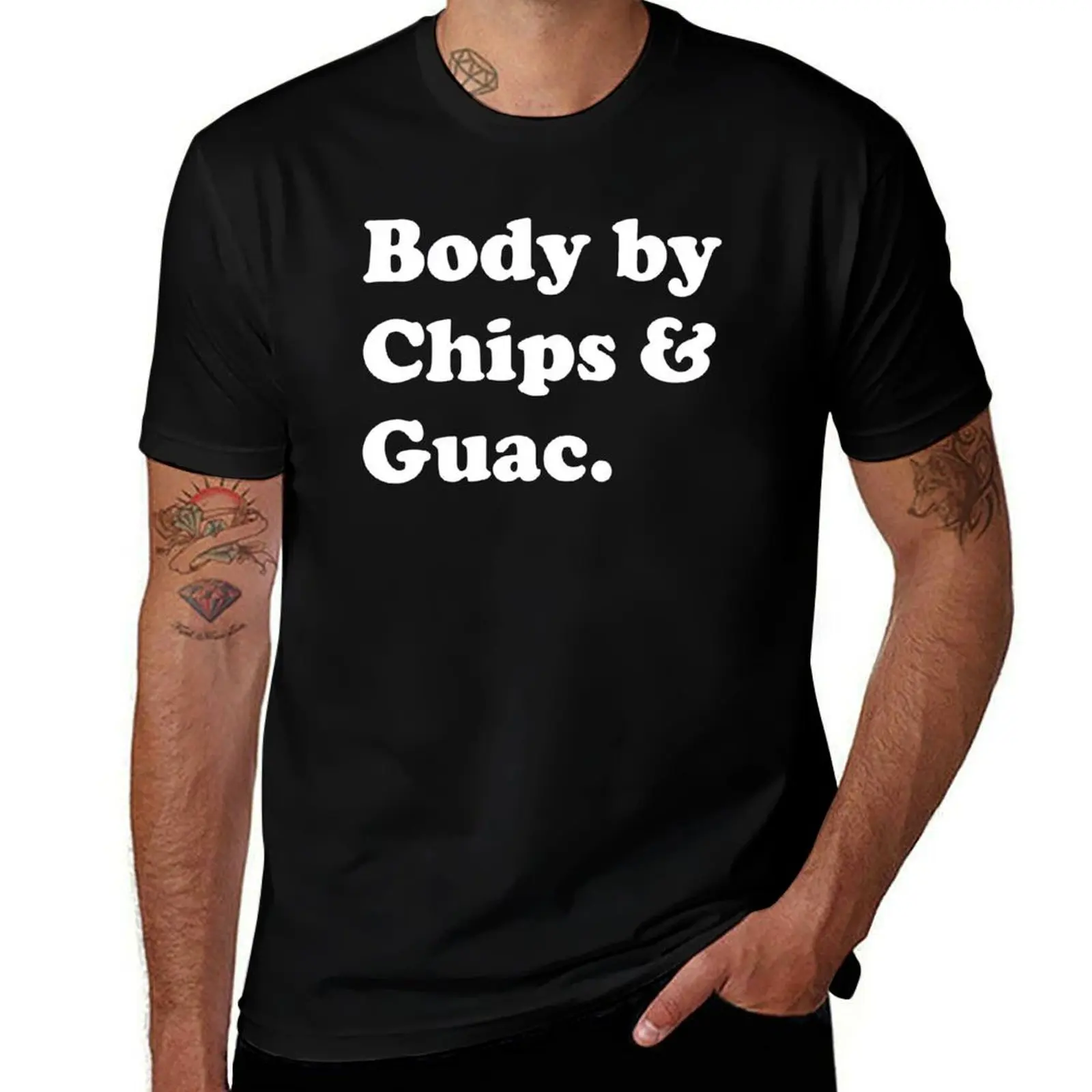 Body By Chips And Guac Guacamole Camiseta de aguacate camisas de diseñador diseñador de lujo cerradura azul cosas baratas ropa de hombre