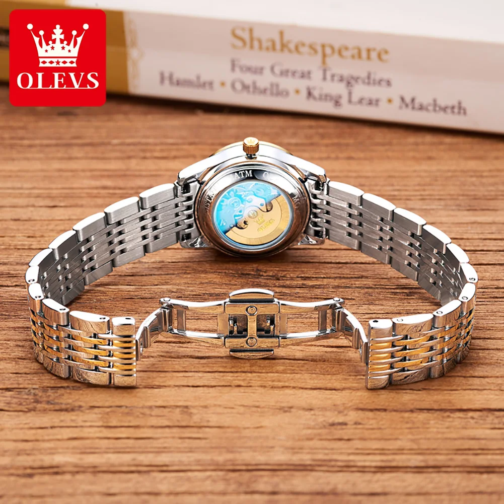 OLEVS Automatic Mechanical Watch for Women Luxury Top Brand Ladies Wristwatch Waterproof Luminous Steel Strap Watches 6630