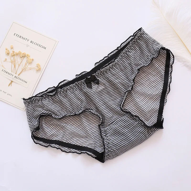 Sale Kids Underwear Girl\'s Underwear 3pc/bag Ventilation Cotton Lace Sexy Transparent Briefs Young Girl Panties M L XL