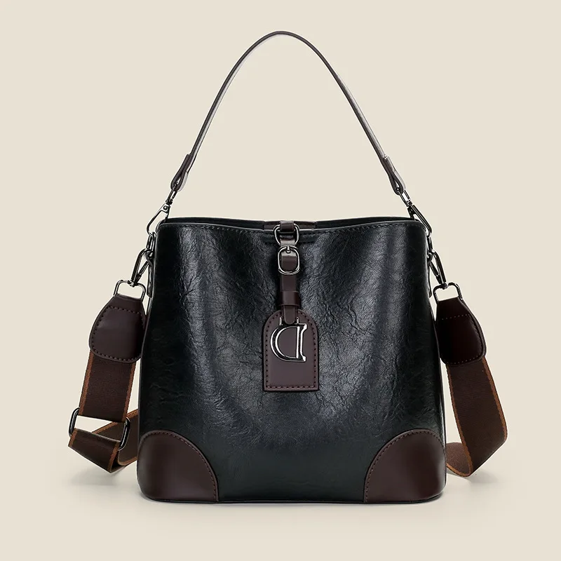 

​​Artisan Braided Bucket Bag Women Crinkle Texture Shoulder Purse Vintage Distressed Leather Park Playdate Statement​​