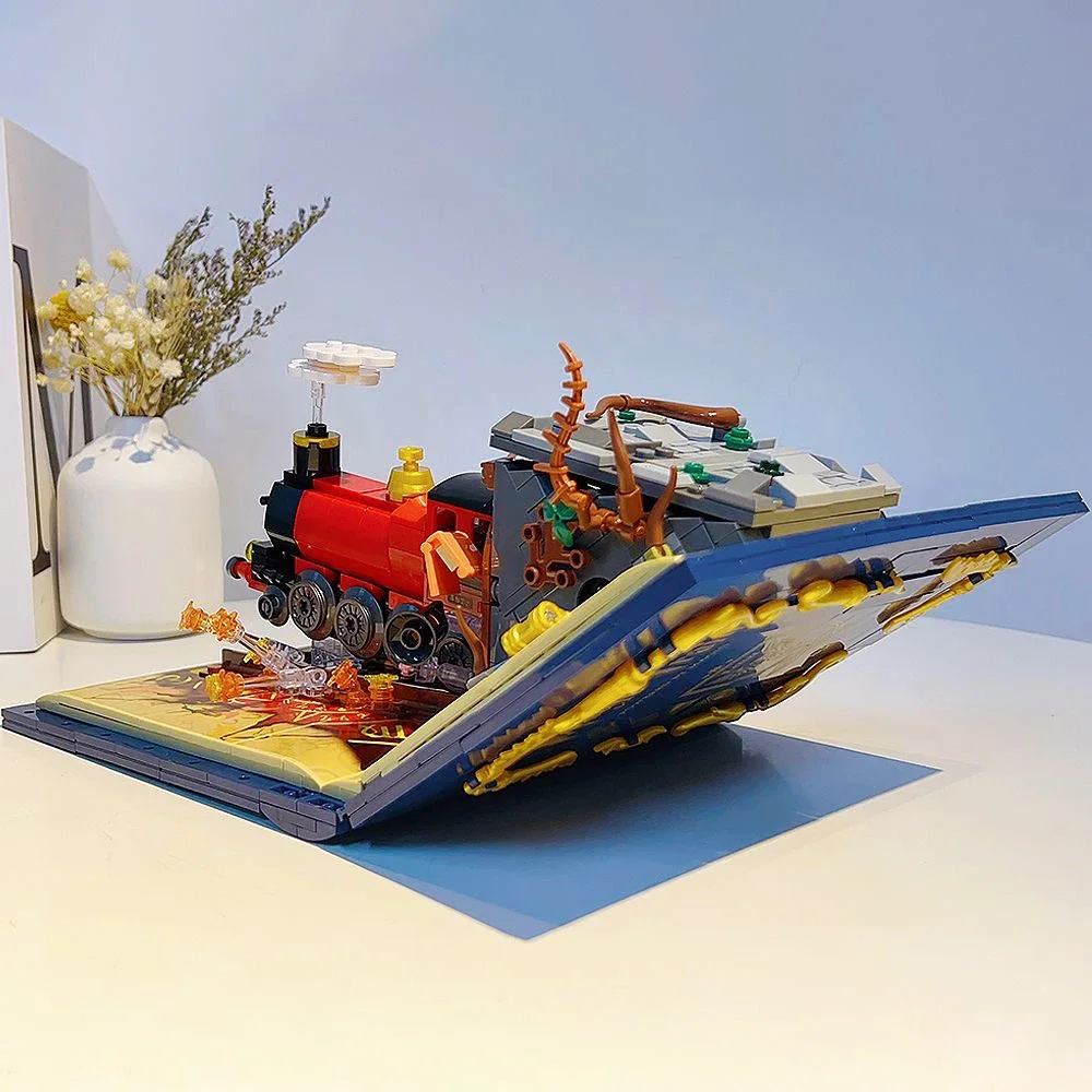 Serie di idee Magic World Train Book Building Blocks Treni espressi Pista ferroviaria Modello Mattoni Giocattoli per bambini Regalo di compleanno MOC