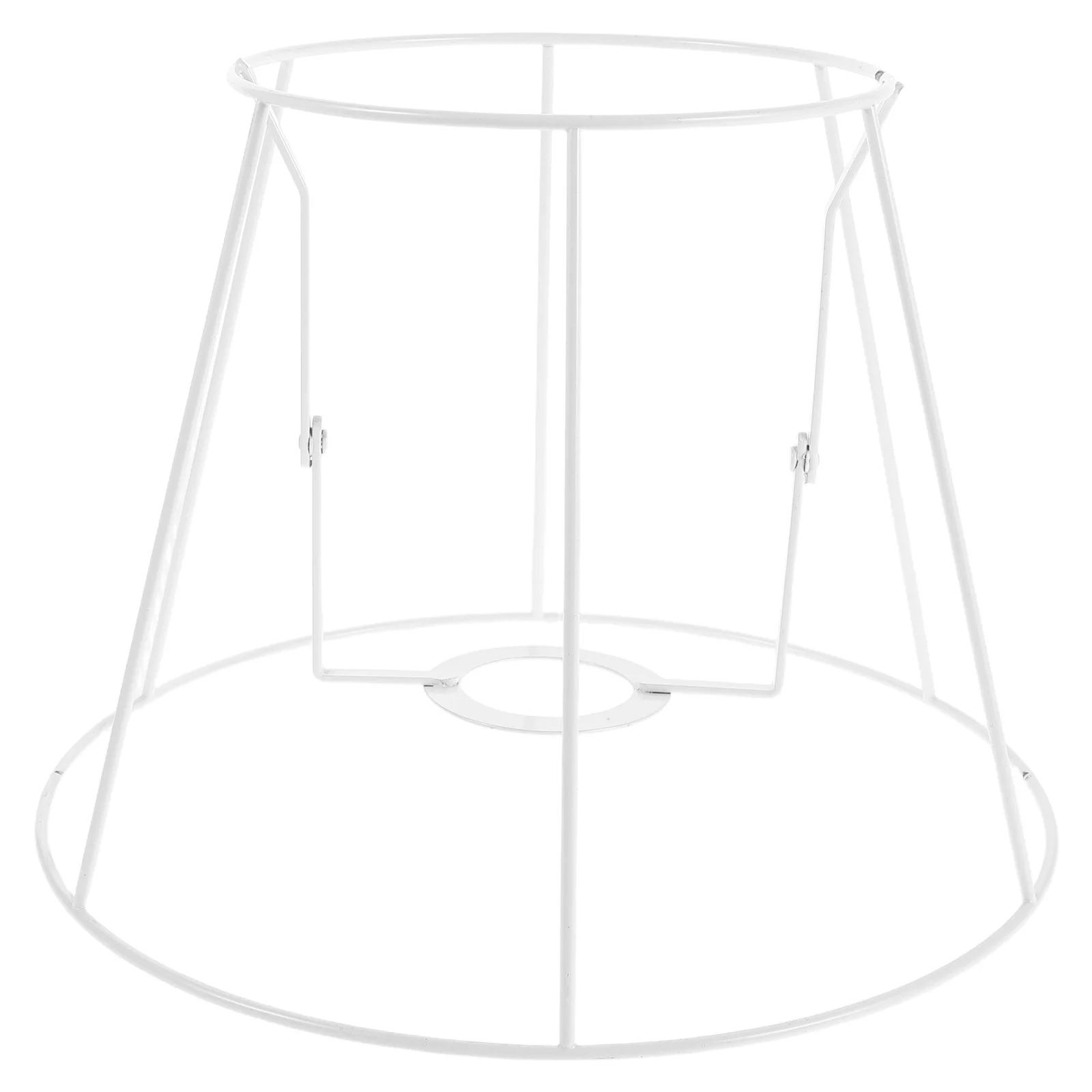 

White Iron Lampshade Frame: Drum Pendant Shade Holder For Cage Style Lighting Fixtures Replacement Parts, Diy Lampshade