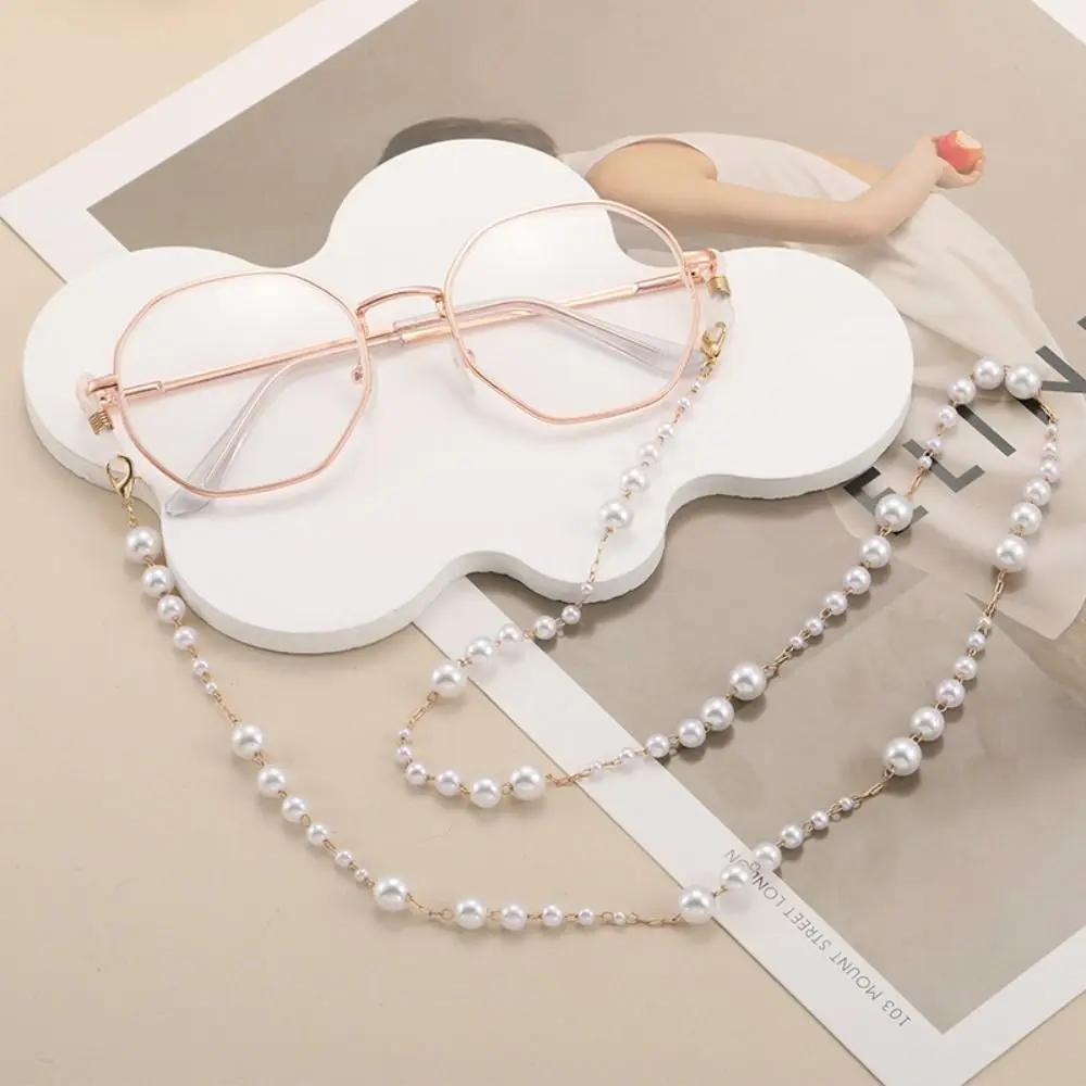 Fashion Vintage Beads Glasses Chain Elegant Lanyard Crystal Glasses Chain Copper Bohemian Mask Chain Women
