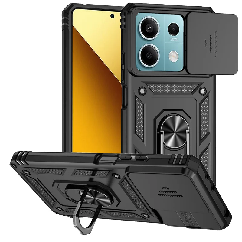 Armadura Funda para Xiaomi Poco X6 5G lente de cámara deslizante protección Funda de teléfono para Pocox6 Pocco Poxo Poko Little X6 X 6 6X 5G Funda