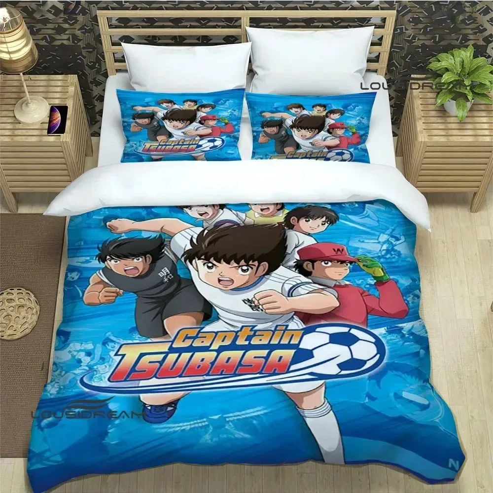Cartoon Captain Tsubasa Bedding Set For Bedroom Soft Modern Bedspreads Comefortable Kids Duvet Cover Quilt Cover And Pillowcase