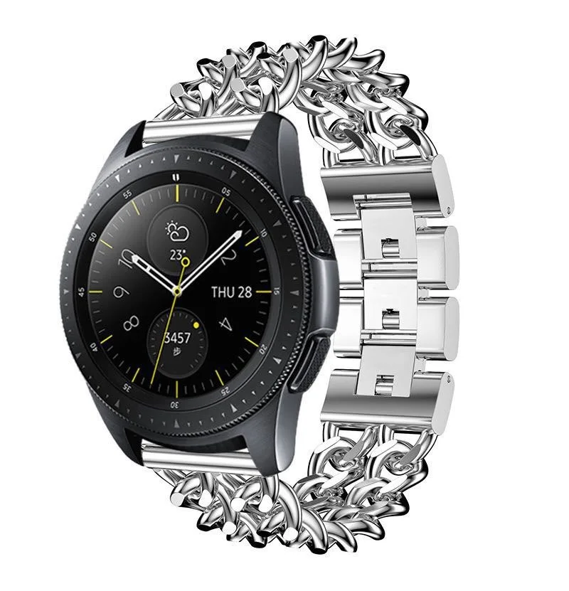 Correa de repuesto para reloj inteligente, pulsera Universal de Metal de 20mm y 22mm para Samsung Watch 3 y Huawei Amazfit