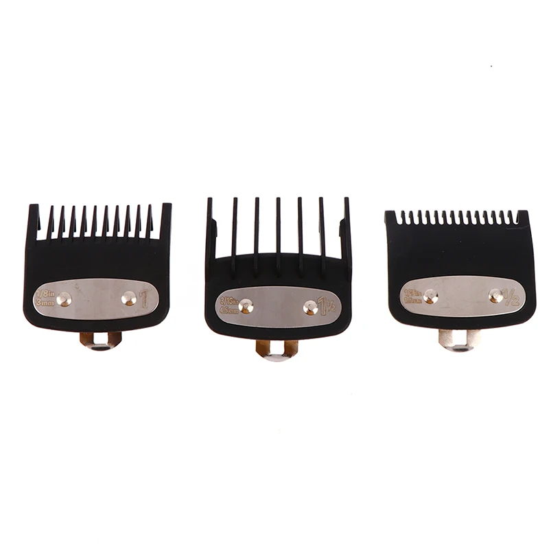 2/3pcs Professional Cutting Guide Comb Hair Clipper Limit Comb With Metal Clip