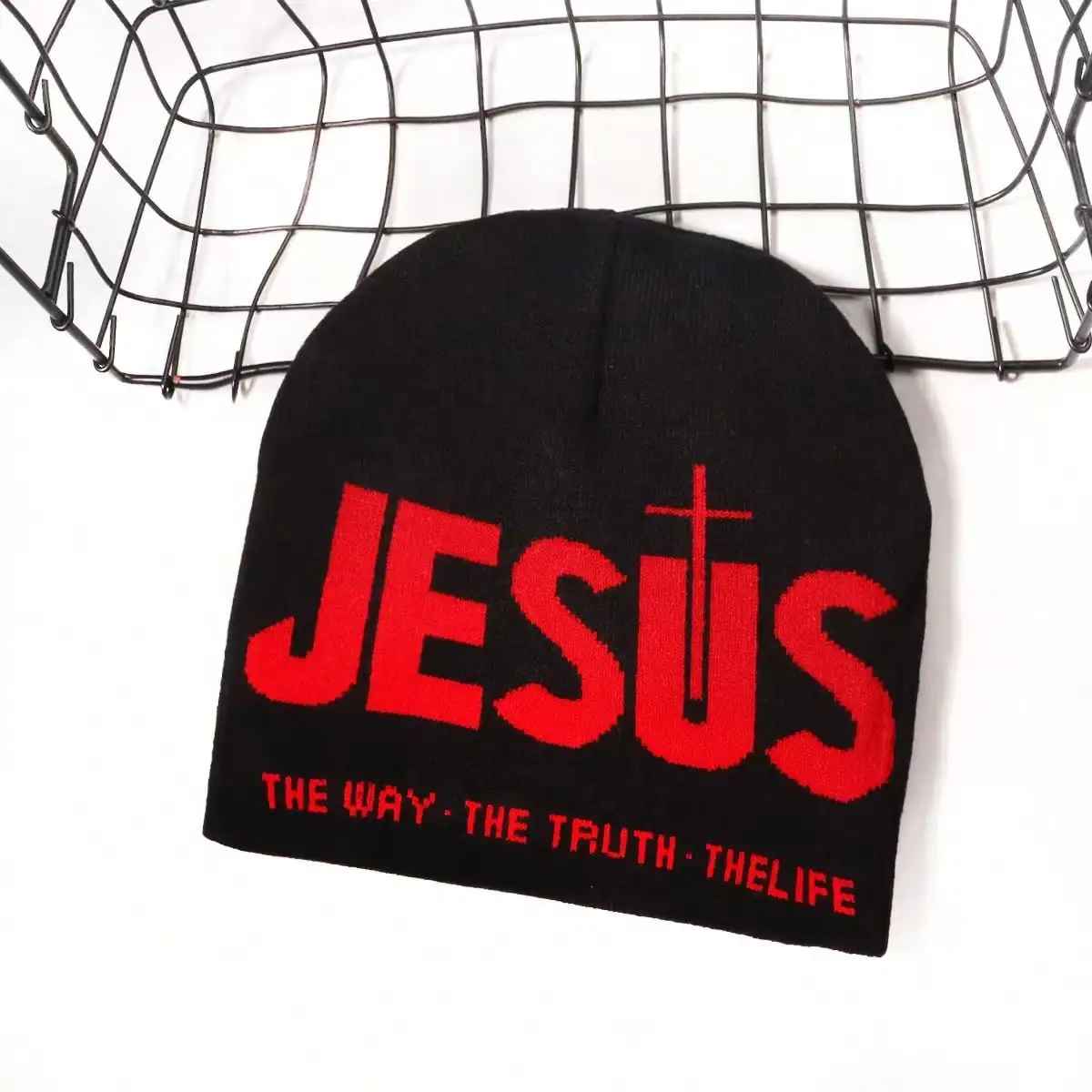 

Letter Jacquard Knitted Beanie, Versatile Streetwear Warm Unisex Hat