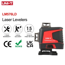 UNI-T Laser Level 360 12 16 Lines 3D Green Line Self Leveling Remote Control Horizontal Vertical Cross Green Beam LM576LD