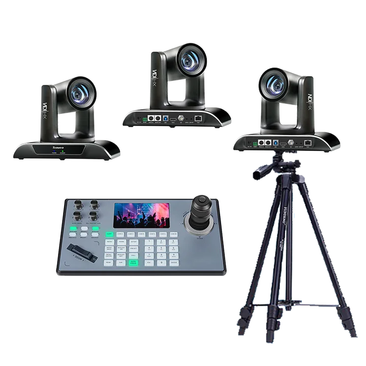 4K NDI PTZ Auto Tracking Video Conference Camera System 20X Zoom with Joystick Controller for Live Streaming & Online Meetings