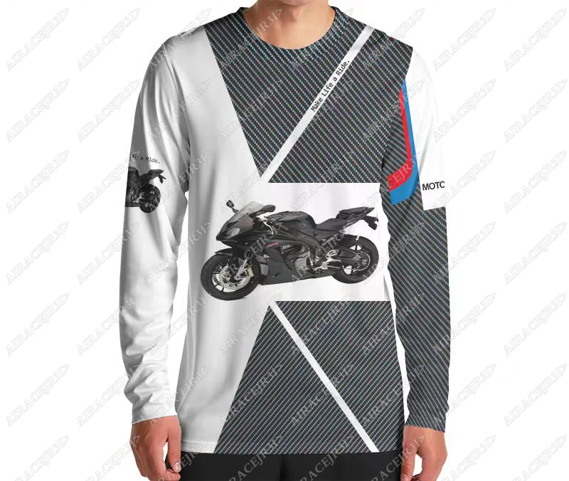 S1000 RR T-shirt For BMW Black Sport Racing Motorrad Motorcycle Travel Summer Men's Long Sleeve Quick Dry Breathable Anti-UV