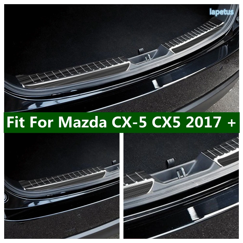 

Metal Silver Black Rear Door Trunk Guard Bumper Sill Plate Protector Cover Trim For Mazda CX-5 CX5 2017 - 2024 Car Accessories