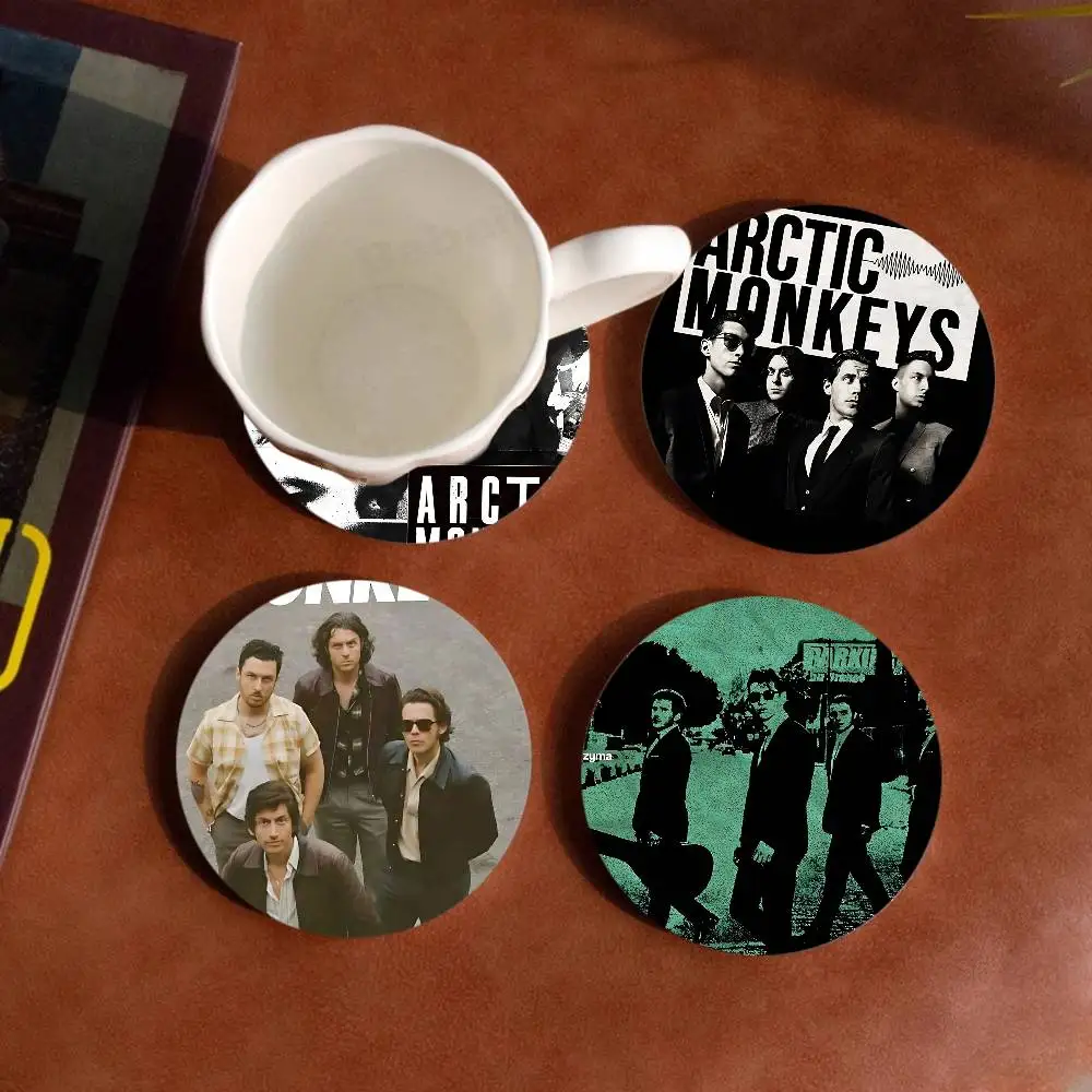 Indie Rock Band Arctic Monkeys Themed Wooden Coaster Non-Slip Heat-Resistant Fun Dining Table Decoration Cafe Restaurant Gifts