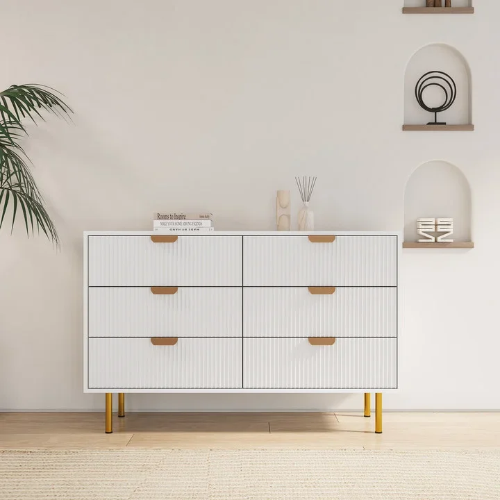 

Modern white wooden dresser storage table