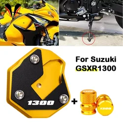 For Suzuki  hayabusa gsxr GSX1300R  gsxr 1300 Motorcycle Accessories Kickstand Foot Side Stand Support Plate Wheel Valve Caps