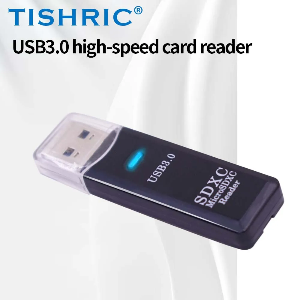 TISHRIC USB3.0 TF/SD Card Reader 2-in-1 Card Reader Easy Plug and Play Memory Card Adapter High Speed  for Camera Phone Computer