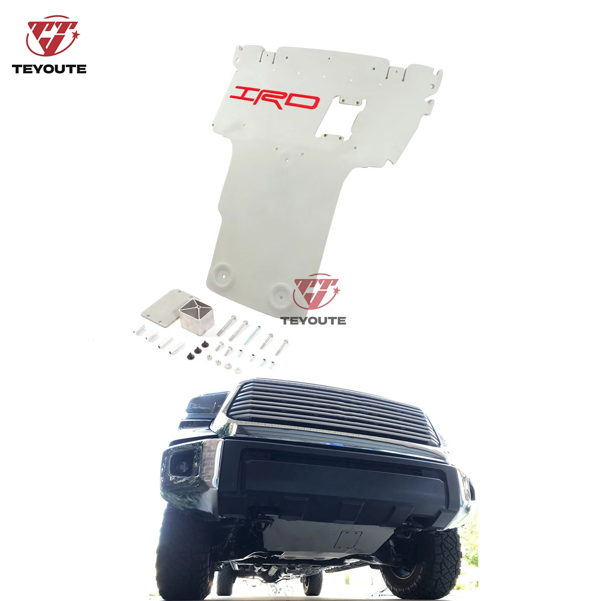 

TEYOUTE Modified Alloy Aluminium Skid Plate Accessories Engine Guard Board Under Cover Fit For Toyota Tundra 14-19