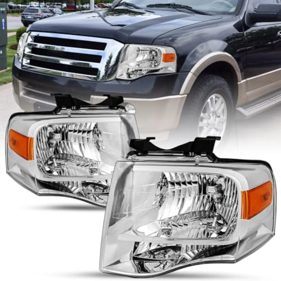 

Комплект фар в сборе для Ford Expedition 2007-2014, в стиле OE, замена фар, хромированный корпус, для пассажирской и водительской стороны