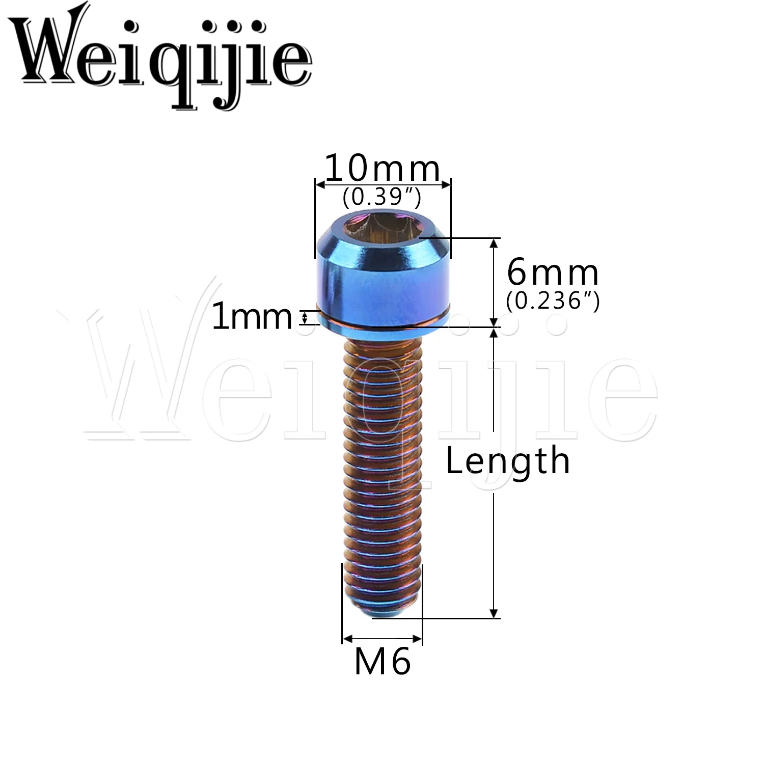 Weiqijie Titanium M5/M6x16/18/20/25/30/35mm Bolts Socket Head Bolts With Washers For Mount Bicycle Screws Multiple Colors