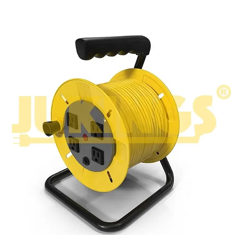 50FT Foot Extension Cord Reel With 4-Outlets And Circuit Breaker Extension Cord Reel