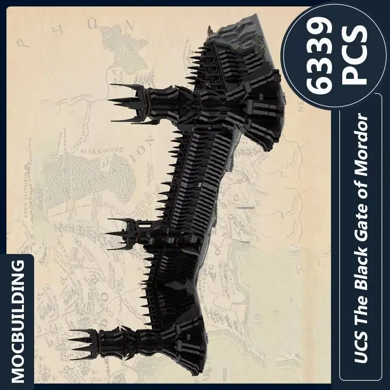 

Черные ворота Мордора, модель Moc, строительные блоки, собранные своими руками кирпичи, образовательные творческие игрушки-дисплеи, коллекционные подарки, 6339 шт.