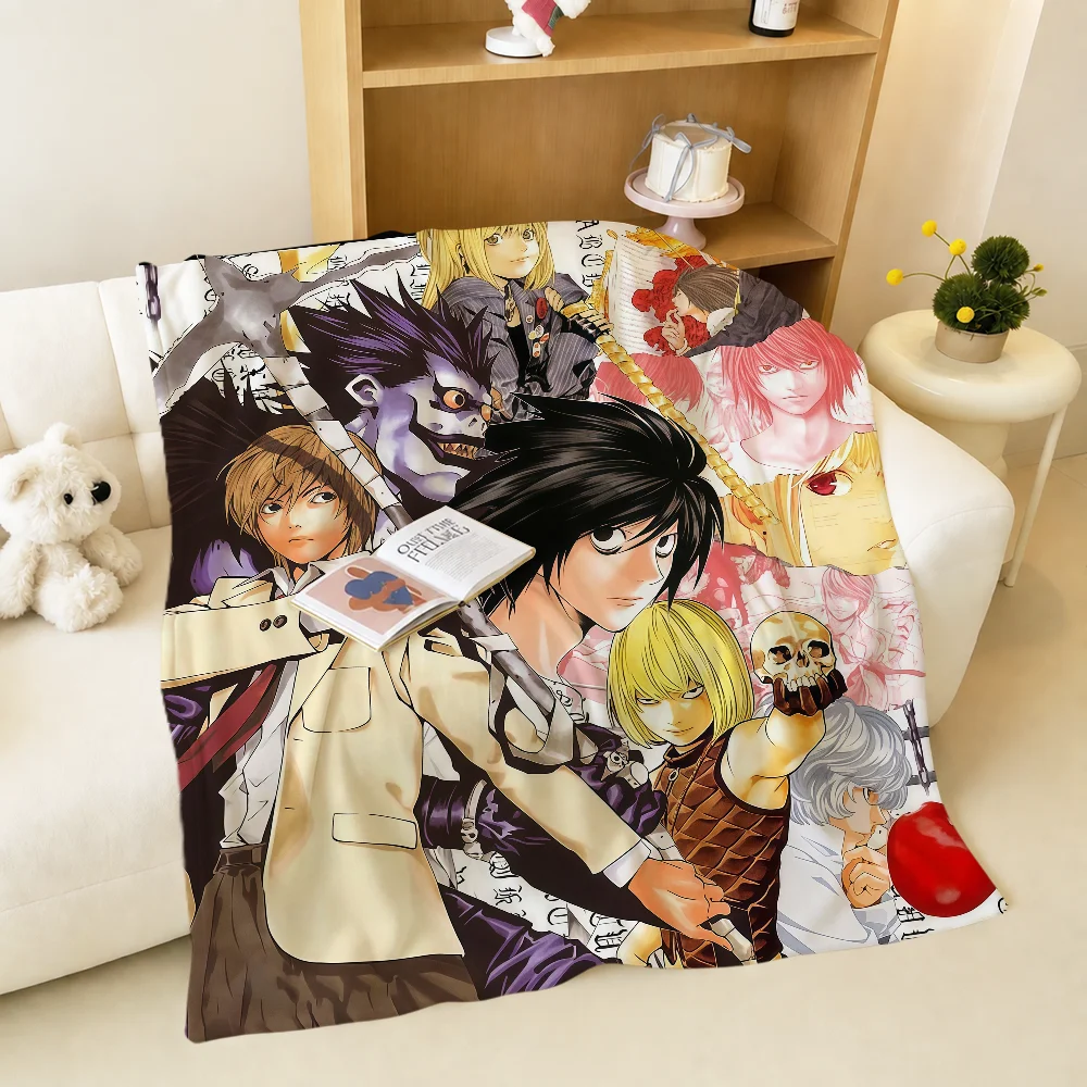 Anime Manga Classic Cool D-Death N-Note L Warm Soft Plush Blanket For Sofa Living Room Nap Home Bedroom Gift Flannel Pet Hogar