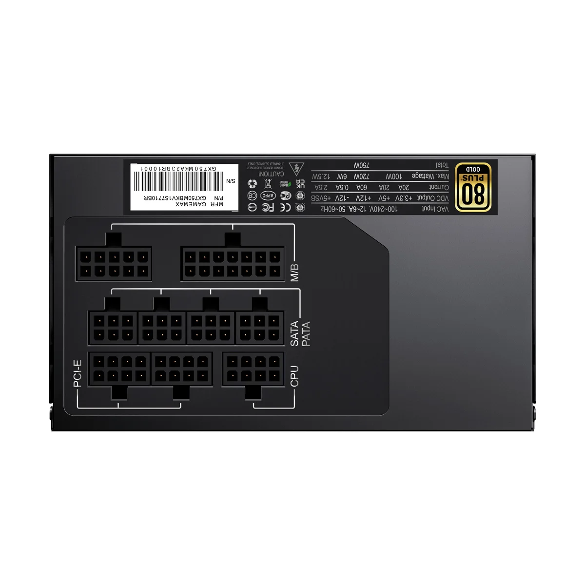 Fonte Modular Gamemax Gx750 750w 80 Plus Gold Black