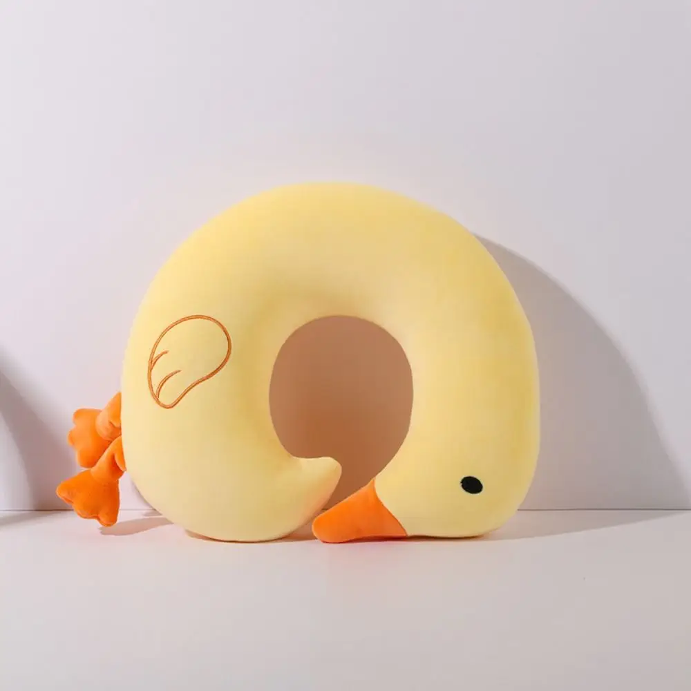 New Cartoon U-shaped Pillow Embroidery Cute Neck Pillow Japanese Style Large Goose Foam Particles Home Travel Pillow