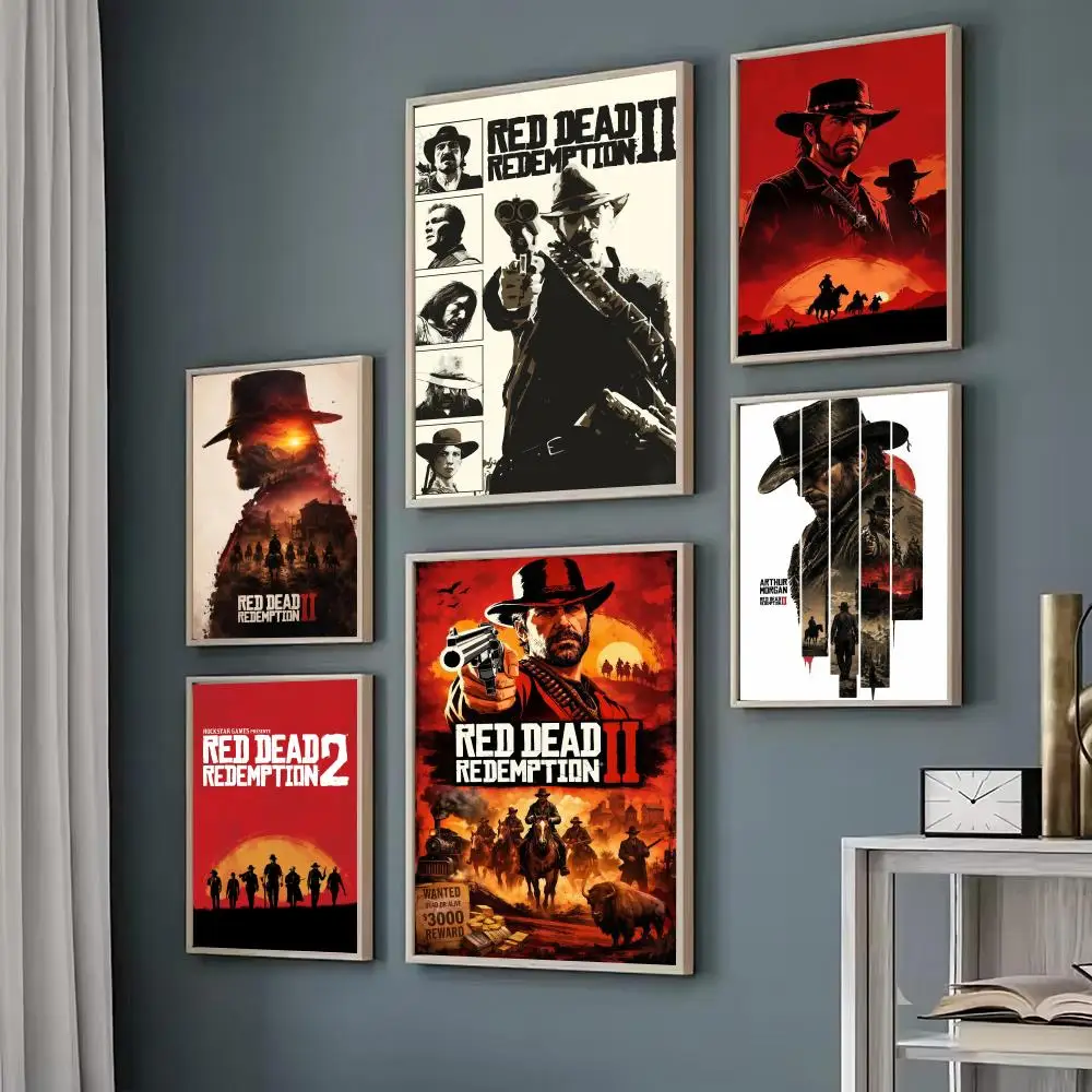 Peinture calligraphique Red Dead R-Redemption, peintures décoratives, autocollant mural fantaisie pour salon, décoration de bar, décoration murale de chambre