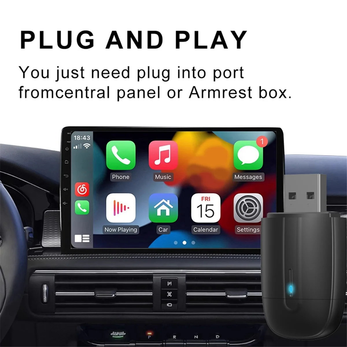 2 في 1 واجهة مزدوجة لاسلكية CarPlay/Android Auto Wireless Super Deal Universal