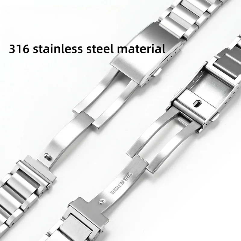 Men Watch Strap Solid Stainless Steel Folding Buckle Watchband For Casio G-Shock GST-B100 GST-S110 120 GST-W300 400 GST-W110 view 3
