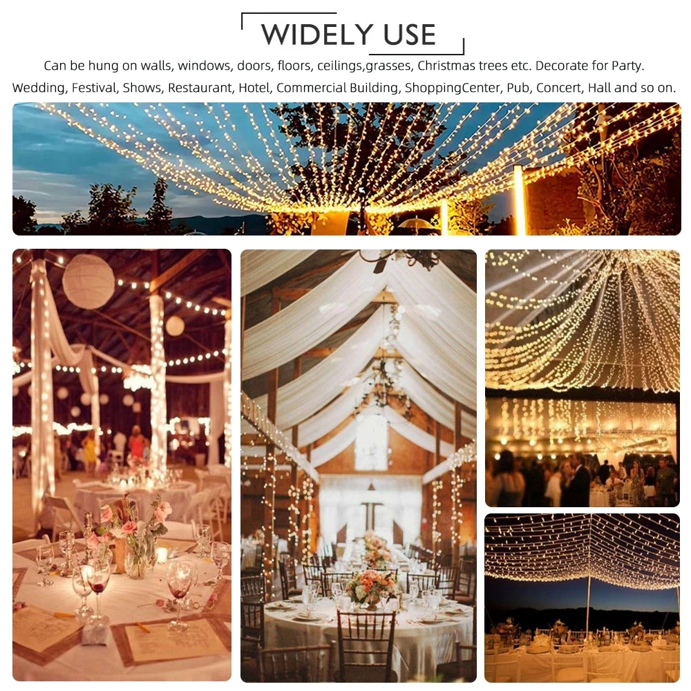 5M 10M 20M 30M 50M 100M LED String Fairy Light Holiday Christmas Wedding Decoration AC220V Waterproof Outdoor Light Garland