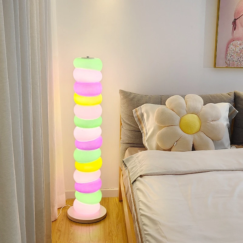 Creative Macaron Floor Lamp Candy Glass String Rainbow Floor Lamp Girl Bedroom Table Lamp  Living Room Sofa Home Decor Products