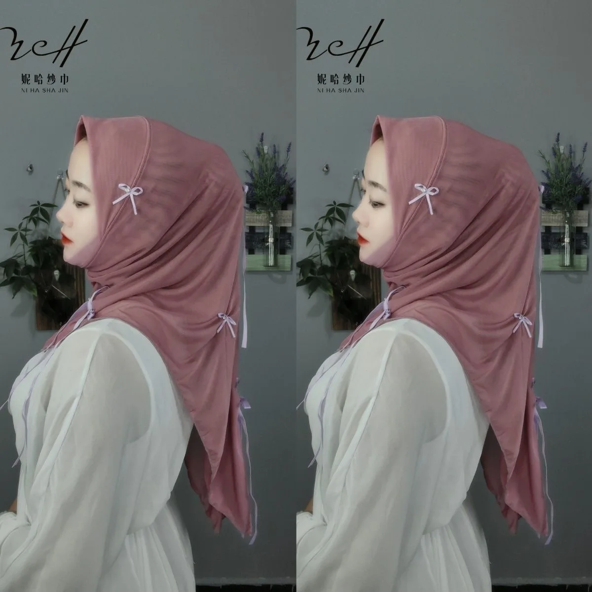 Two Layers Moslem Instant Cover Convenient Hijab For Women