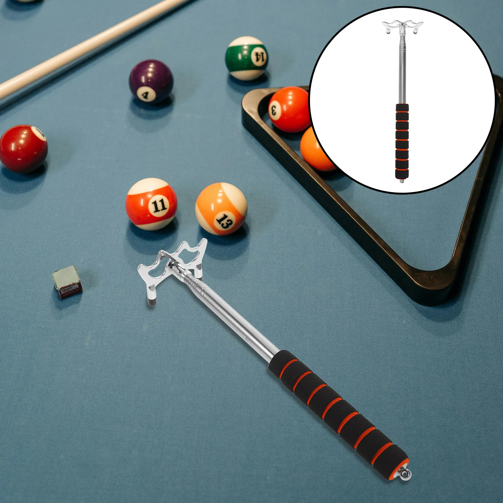 

1Set Retractable Pool Cue Bridge Stick with Replaceable Bridge Heads for Billiards Snooker Table Game Precision Shots